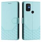 For Motorola Moto G30 / G20 / G10 Honeycomb Embossing RFID Leather Phone Case(Mint Green) - 2