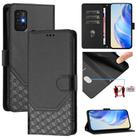 For Motorola Moto G30 / G20 / G10 Honeycomb Embossing RFID Leather Phone Case(Black) - 1