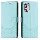 For Motorola Moto G31 4G Global / G41 4G Honeycomb Embossing RFID Leather Phone Case(Mint Green) - 2