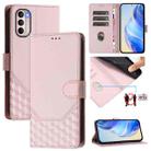 For Motorola Moto G31 4G Global / G41 4G Honeycomb Embossing RFID Leather Phone Case(Pink) - 1