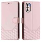 For Motorola Moto G31 4G Global / G41 4G Honeycomb Embossing RFID Leather Phone Case(Pink) - 2