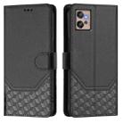 For Motorola Moto G32 Honeycomb Embossing RFID Leather Phone Case(Black) - 2