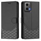 For Motorola Moto G34 5G / G45 5G Honeycomb Embossing RFID Leather Phone Case(Black) - 2