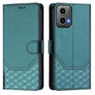 For Motorola Moto G34 5G / G45 5G Honeycomb Embossing RFID Leather Phone Case(Peacock Green) - 2