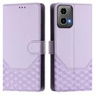 For Motorola Moto G34 5G / G45 5G Honeycomb Embossing RFID Leather Phone Case(Light Purple) - 2