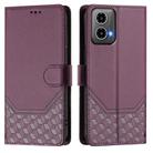 For Motorola Moto G34 5G / G45 5G Honeycomb Embossing RFID Leather Phone Case(Violet) - 2