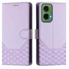 For Motorola Moto G35 Honeycomb Embossing RFID Leather Phone Case(Light Purple) - 2