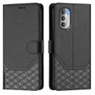 For Motorola Moto G51 5G Honeycomb Embossing RFID Leather Phone Case(Black) - 2