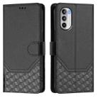 For Motorola Moto G52 4G / G82 5G / G71s Honeycomb Embossing RFID Leather Phone Case(Black) - 2