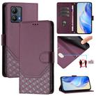 For Motorola Moto G53 5G / G13 4G / G23 4G Honeycomb Embossing RFID Leather Phone Case(Violet) - 1