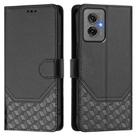 For Motorola Moto G55 Honeycomb Embossing RFID Leather Phone Case(Black) - 2