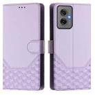 For Motorola Moto G55 Honeycomb Embossing RFID Leather Phone Case(Light Purple) - 2