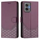 For Motorola Moto G55 Honeycomb Embossing RFID Leather Phone Case(Violet) - 2