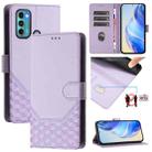 For Motorola Moto G60 / G40 Fusion Honeycomb Embossing RFID Leather Phone Case(Light Purple) - 1