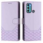 For Motorola Moto G60 / G40 Fusion Honeycomb Embossing RFID Leather Phone Case(Light Purple) - 2