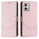 For Motorola Moto G73 5G Honeycomb Embossing RFID Leather Phone Case(Pink) - 2