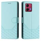 For Motorola Moto G84 5G Honeycomb Embossing RFID Leather Phone Case(Mint Green) - 2