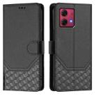 For Motorola Moto G84 5G Honeycomb Embossing RFID Leather Phone Case(Black) - 2