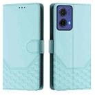 For Motorola Moto G85 5G Honeycomb Embossing RFID Leather Phone Case(Mint Green) - 2