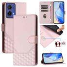 For Motorola Moto G85 5G Honeycomb Embossing RFID Leather Phone Case(Pink) - 1