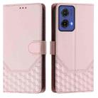 For Motorola Moto G85 5G Honeycomb Embossing RFID Leather Phone Case(Pink) - 2