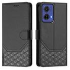 For Motorola Moto G85 5G Honeycomb Embossing RFID Leather Phone Case(Black) - 2