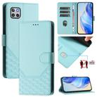 For Motorola Moto One 5G Ace 2021 Honeycomb Embossing RFID Leather Phone Case(Mint Green) - 1