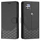 For Motorola Moto One 5G Ace 2021 Honeycomb Embossing RFID Leather Phone Case(Black) - 2