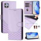 For Motorola Moto One 5G Ace 2021 Honeycomb Embossing RFID Leather Phone Case(Light Purple) - 1