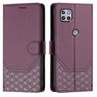 For Motorola Moto One 5G Ace 2021 Honeycomb Embossing RFID Leather Phone Case(Violet) - 2