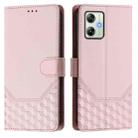 For Motorola Moto G64 India / G54 5G India Honeycomb Embossing RFID Leather Phone Case(Pink) - 2