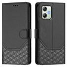 For Motorola Moto G64 India / G54 5G India Honeycomb Embossing RFID Leather Phone Case(Black) - 2