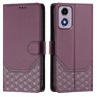 For Motorola Moto G04 4G / G04s 4G Honeycomb Embossing RFID Leather Phone Case(Violet) - 2