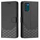For Motorola Moto G42 Honeycomb Embossing RFID Leather Phone Case(Black) - 2