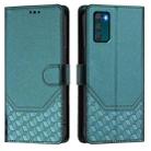 For Motorola Moto G42 Honeycomb Embossing RFID Leather Phone Case(Peacock Green) - 2