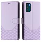 For Motorola Moto G42 Honeycomb Embossing RFID Leather Phone Case(Light Purple) - 2