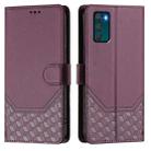 For Motorola Moto G42 Honeycomb Embossing RFID Leather Phone Case(Violet) - 2