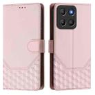 For Motorola Moto G15 Honeycomb Embossing RFID Leather Phone Case(Pink) - 2