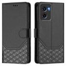 For Motorola Moto G05 Honeycomb Embossing RFID Leather Phone Case(Black) - 2