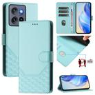 For Motorola Moto G Stylus  5G 2025 Honeycomb Embossing RFID Leather Phone Case(Mint Green) - 1