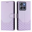 For Motorola Moto G Stylus  5G 2025 Honeycomb Embossing RFID Leather Phone Case(Light Purple) - 2