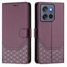 For Motorola Moto G Stylus  5G 2025 Honeycomb Embossing RFID Leather Phone Case(Violet) - 2
