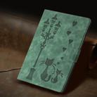 For iPad Air 11 2024 Embossed Couple Cat Smart Tablet Leather Case(Green) - 2