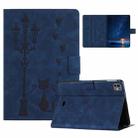 For iPad Air 10.9 2022 / 2020 Embossed Couple Cat Smart Tablet Leather Case(Blue) - 1