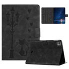 For iPad Air 10.9 2022 / 2020 Embossed Couple Cat Smart Tablet Leather Case(Black) - 1