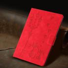 For iPad mini 6 Embossed Couple Cat Smart Tablet Leather Case(Red) - 2