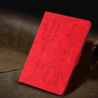 For iPad mini 5 / 4 / 3 / 2 / 1 Embossed Couple Cat Smart Tablet Leather Case(Red) - 2