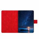 For iPad Air / Air 2 / 9.7 2017 / 2018 Embossed Couple Cat Smart Tablet Leather Case(Red) - 3