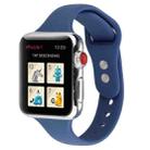 For Apple Watch 5 & 4 44mm / 3 & 2 & 1 42mm Thin Silicone Double Buckle Watch Band(Navy Blue) - 1