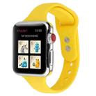 For Apple Watch 5 & 4 44mm / 3 & 2 & 1 42mm Thin Silicone Double Buckle Watch Band(Yellow) - 1